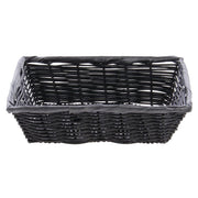 10" x 7 1/2" x 3" Large Synthetic Wicker Basket by HUBERT – 10" x 7.5" x 3", Plastic, Black, Model K340 BLK