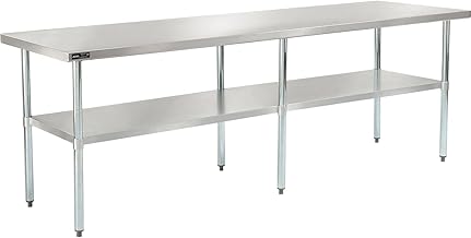 Nexel WB9630SS Stainless Steel Worktable With Under shelf, 96"W x 30"D x 35"H