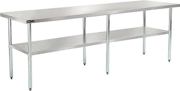 Nexel WB9630SS Stainless Steel Worktable With Under shelf, 96"W x 30"D x 35"H