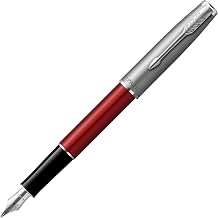 Parker 2146852Z Sonnet Essential Red & Sandblast CT Fountain Pen, Fine Point, Gift Box, Authentic Imported