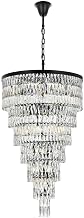 Elegant Lighting Josephine 32" Rectangular Chandelier in Black