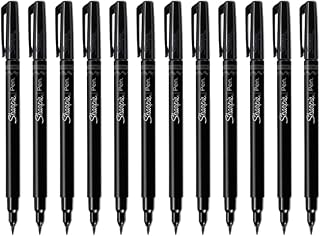 Sharpie Brush Tip Pens, Fine, Black, Dozen (2011280)