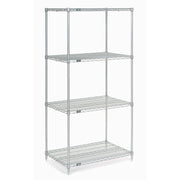 4-Shelf Wire Shelving Unit by Nexel – 18"x24"x74", Alloy Steel, Silver, Model 189224