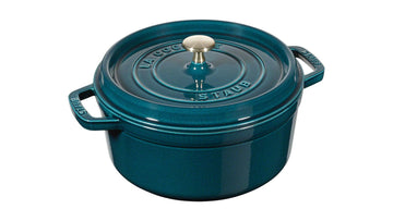 Cocotte Round 24 cm La Mer by STAUB – 24cm, 3.8 liters, Cast Iron, La Mer, Model 40508-654-0