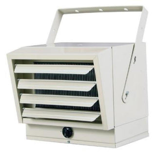 Industrial Space Heaters with Single-Pole Thermostat - 208/240V by Berko – 16.5"L x 15"W x 16"H, steel, almond, Model FBA_HUH524TA