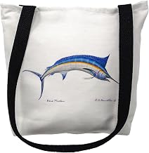 Betsydrake TY015S 13 x 13 in. Blue Marlin Tote Bag - Small Multicoloured