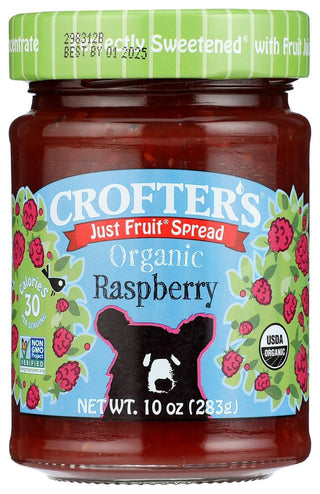 Organic Raspberry Fruit Spread by Crofters – 10 Ounce (Pack of 6), Plastic, No Color, Pack of 6
