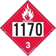 Labelmaster ZEZ21170 UN 1170 Flammable Liquid Hazmat Placard, E-Z Removable Vinyl (Pack of 25)