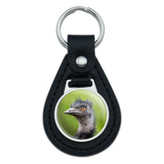 Graphics and More Emu Funny Black Leather Keychain by GRAPHICS & MORE – One Size, Leather, Black, Model K.LTHR.BLACK.21639