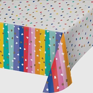 Creative Converting 368267 Tablecover, 54" x 102", Multicolor