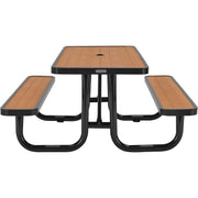 6' Picnic Table by Global Industrial – Recycled Plastic & Steel, Tan, Model 271668