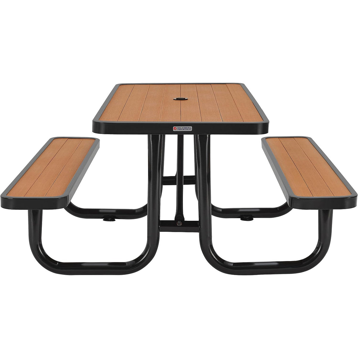 6' Picnic Table by Global Industrial – Recycled Plastic & Steel, Tan, Model 271668