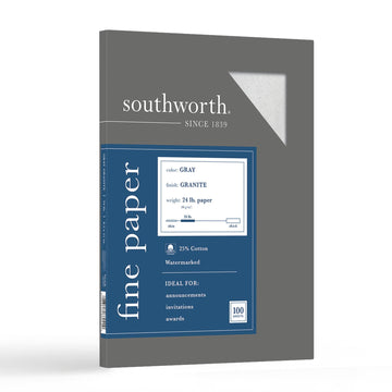 ® Granite Specialty Paper by Southworth – True, Gray, Pack of 100, Model P914CK/3/36