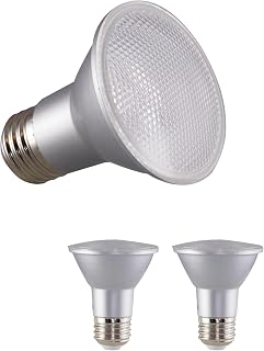 Satco 6.5W PAR20 LED Light Bulb 3500K Neutral White 520 Lumens 25 Degree Beam E26 Medium Base 90 CRI Dimmable Wet Rated Enclosed Fixture Rated 120V S29402 (2 Pack)