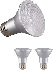 Satco 6.5W PAR20 LED Light Bulb 5000K Natural Light 520 Lumens 25 Degree Beam E26 Medium Base 90 CRI Dimmable Wet Rated Enclosed Fixture Rated 120V S29404 (2 Pack)