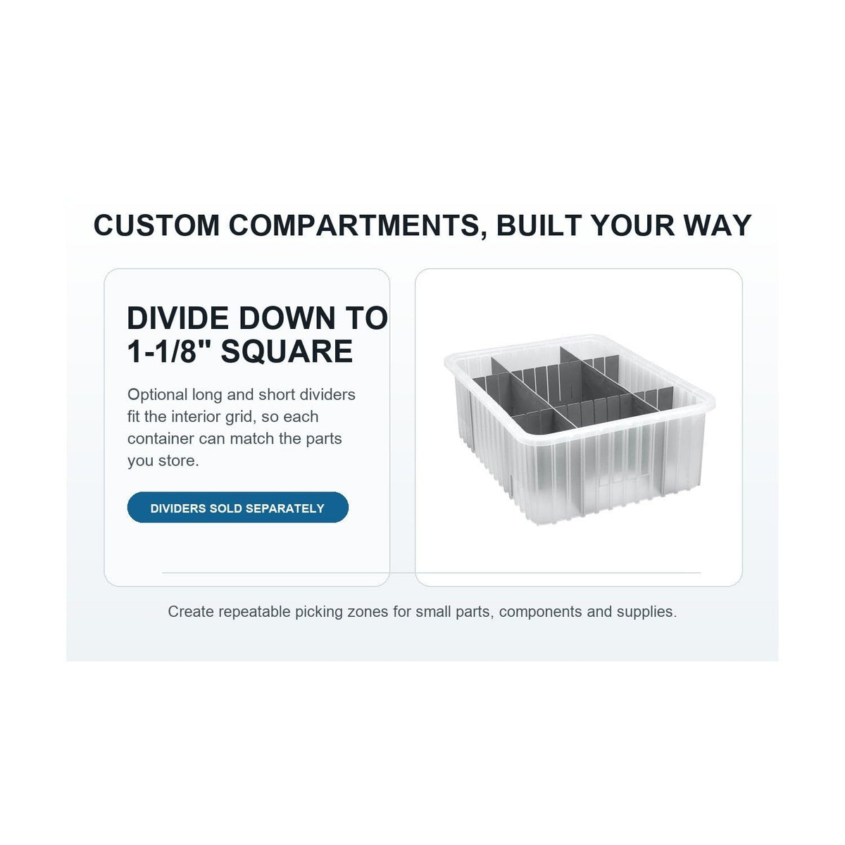 QUANTUM STORAGE SYSTEMS Clear / 22-1/2" L x 17-1/2" W x 12" H / Industrial Open Storage Bins