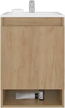 18" Elsie Bathroom Vanity, 1 Door, 2 Shelves, Natural Oak - Bathroom – Bathroom Vanity & Storage Suite for Master Bathrooms, Guest Baths & Small Bathrooms
