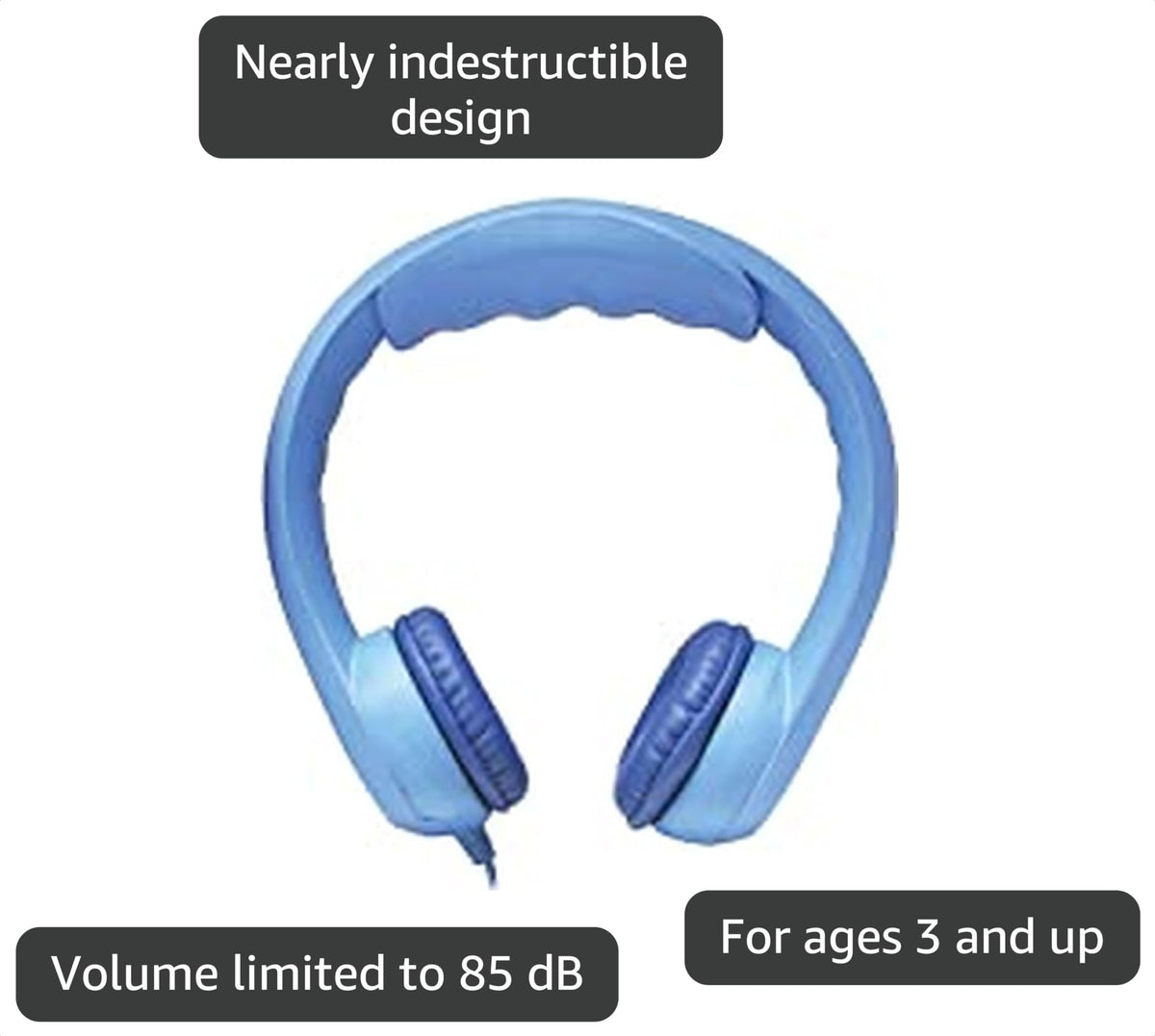Flex‑Phones Kids Foam Headphones by HamiltonBuhl – 0.1, Plastic, Blue, Model KIDS-BLU