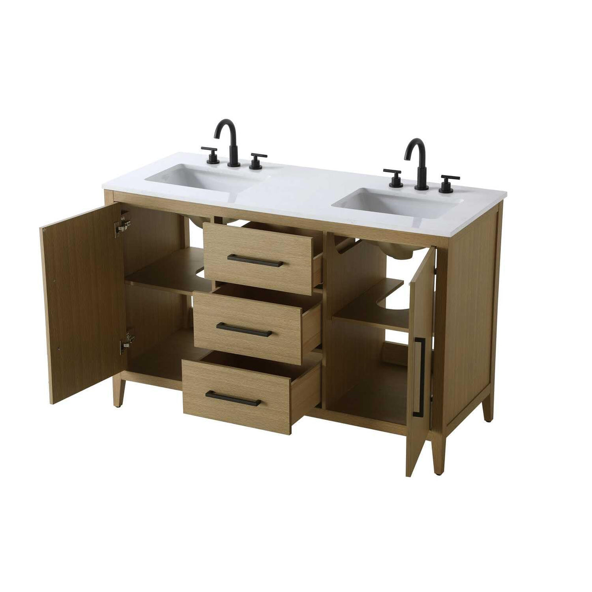 Honey Brown Millie Bathroom Vanity by by Elegant Lighting – Solid wood and MDF, Honey Brown, Model VF29354DMHB