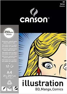 Canson Set of 9 BD BD BD Sheets 250 g Smooth A4 (BD Manga..)