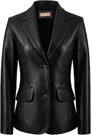 Everyday Leather Blazer Women Genuine Lambskin Leather Jacket Coat