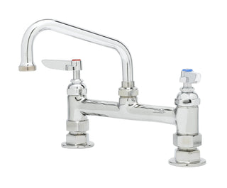 Deck Mount Double Pantry Faucet with 8-Inch Centers by T&S Brass – not_applicable, Brass, Chrome, Model B-0222