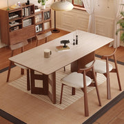 Mesa De Jantar Nordic Travertine Slate Dining Table for Small Household Use Cream Style Rectangular Diner Table by JOYNOW – One Size, 200x80x75cm, Model 8524