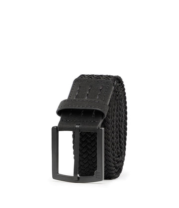 Voodoo 2.0 Belt by TravisMathew – LG (33-38), Cotton Blend, Black, Model 1MAA252