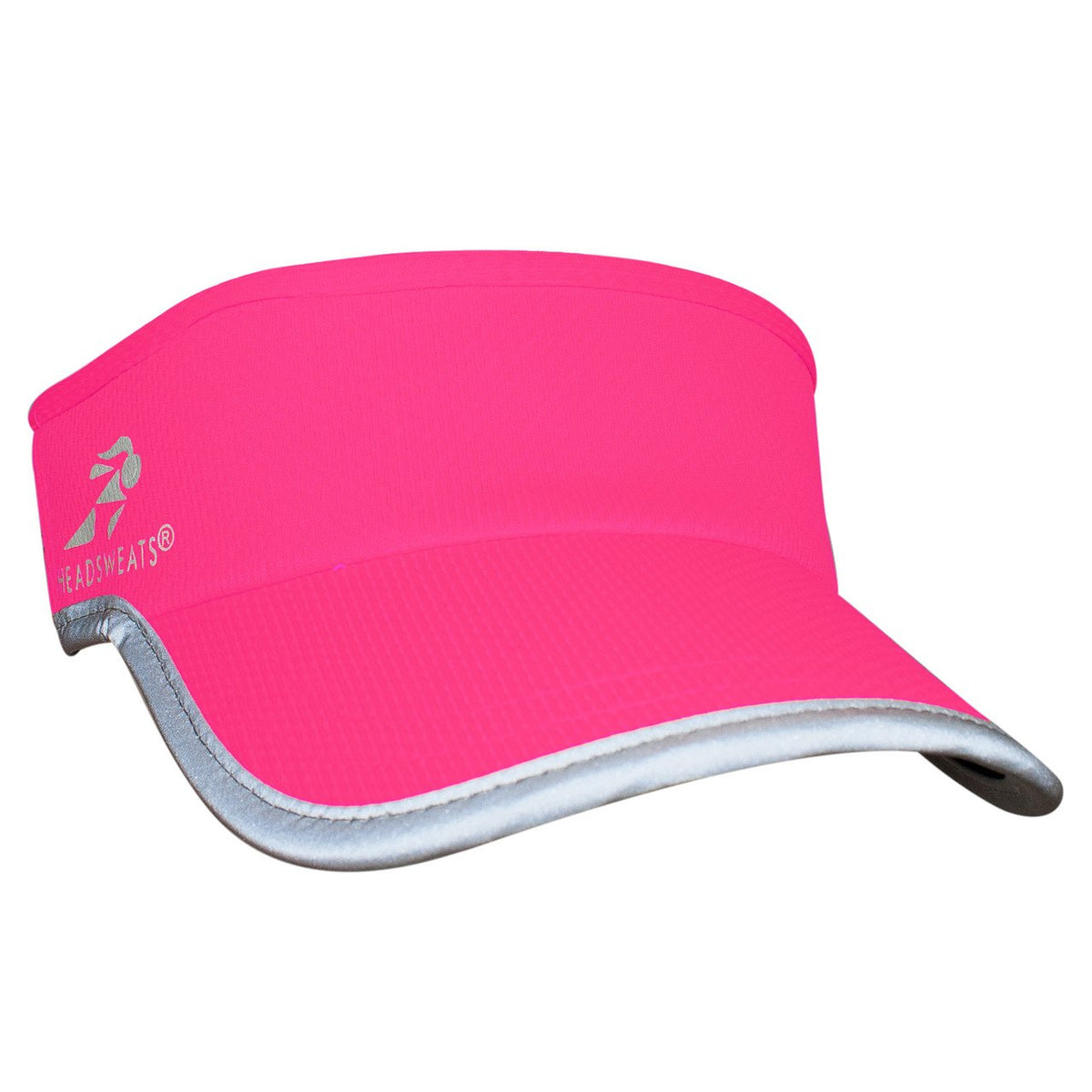 Womens Lightweight Performance Running Reflective Visor by Headsweats – One Size, Polyester, Neon Pink, Model 7703 890R
