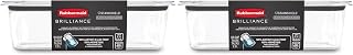 Rubbermaid Brilliance Food Storage Container, Large, 9.6 Cup | Clear | Pack of 2