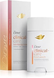 Dove Clinical + Care Antiperspirant Deodorant Invisible Solid Stick for Women Fresh Peach with Nourishing Serum 2.6 oz (Pack of 12)