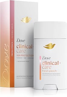 Dove Clinical + Care Antiperspirant Deodorant Invisible Solid Stick for Women Fresh Peach with Nourishing Serum 2.6 oz (Pack of 12)