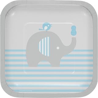 Creative Converting Little Peanut-Boy Square Paper Dessert Plates (8 Count), 7"