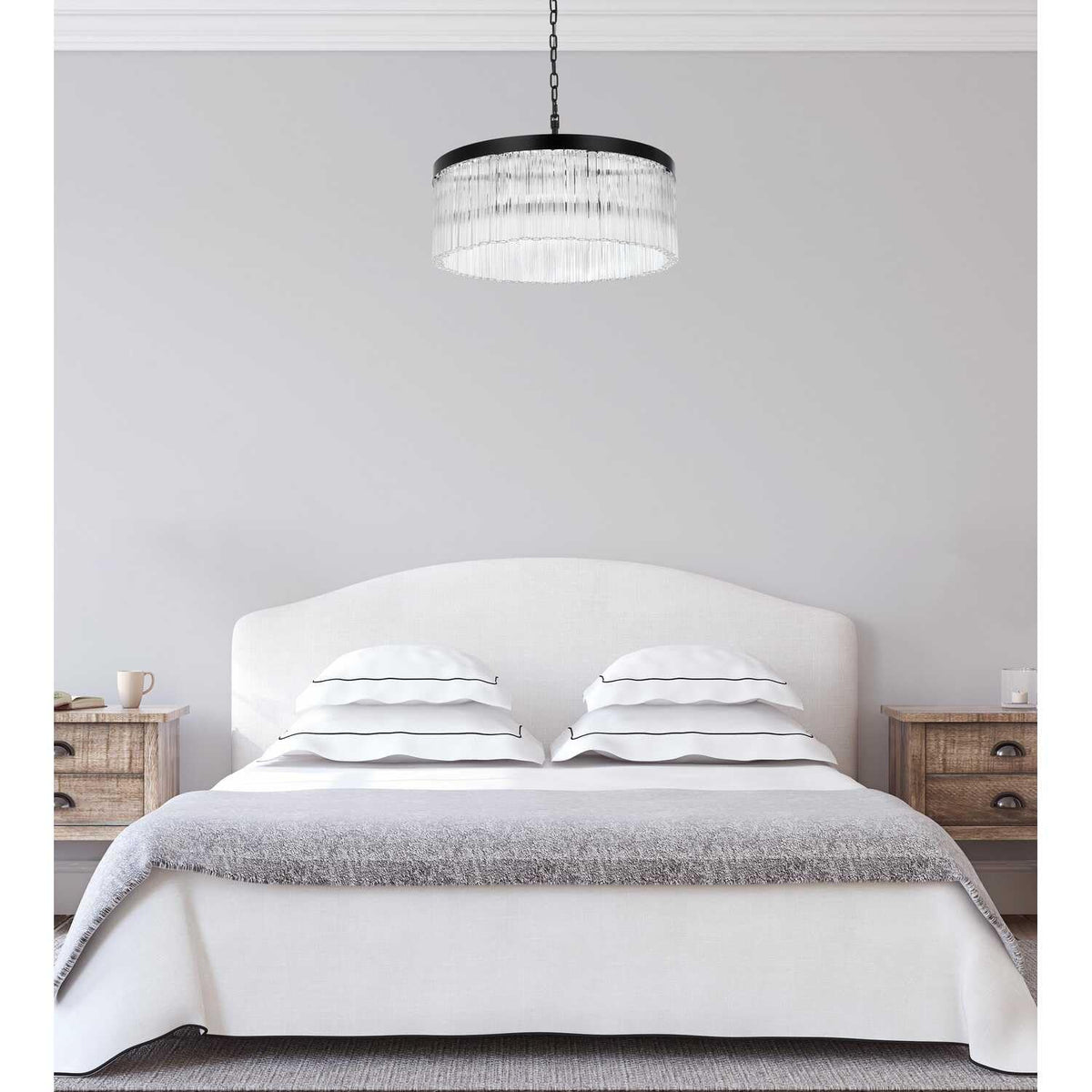 Harlow Six Light Chandelier Black by Lighting Design – Iron, Black, Model 1070D24BK