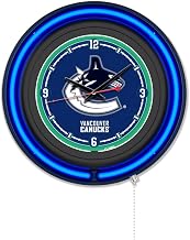 Holland Bar Stool Clk15BKVanCan NHL 15 in. Dia. Vancouver Canucks Double Neon Wall Clock Black