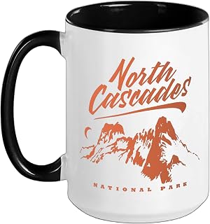 North Cascades National Park Scenic Beauty Ceramic Mug, Black/White, 15oz