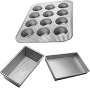 USA Pan Nonstick Rectangular Aluminum Baking Pans, Set of 3, 9 x 13 x 2.25 in