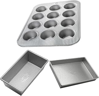 USA Pan Nonstick Rectangular Aluminum Baking Pans, Set of 3, 9 x 13 x 2.25 in