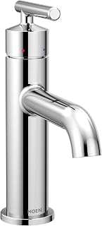 Moen Gibson One-Handle Single Hole Modern Bathroom Sink Faucet with Optional Deckplate, Chrome, 6145