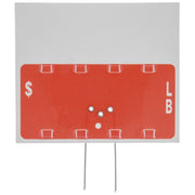 Price Tag Pin Style 4-Digit with Red Bulls-Eye White Plastic Write-On Wipe-Off - 4 1/2" L x 3 1/2" H by SHAW & SLAVSKY INC – 4.5*3.5 inches, Plastic, White, Model 604BEPT W/PINS