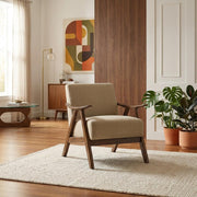 Textured Fabric-Upholstered Accent Chair with Arms by Starlight Canyon Home – Textured, Brown