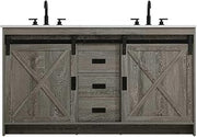 Elegant Kitchen and Bath Austin 60" Double Bathroom Vanity in Rustic Grey