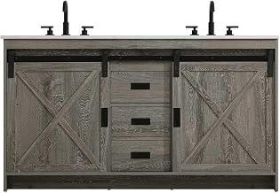 Elegant Kitchen and Bath Austin 60" Double Bathroom Vanity in Rustic Grey