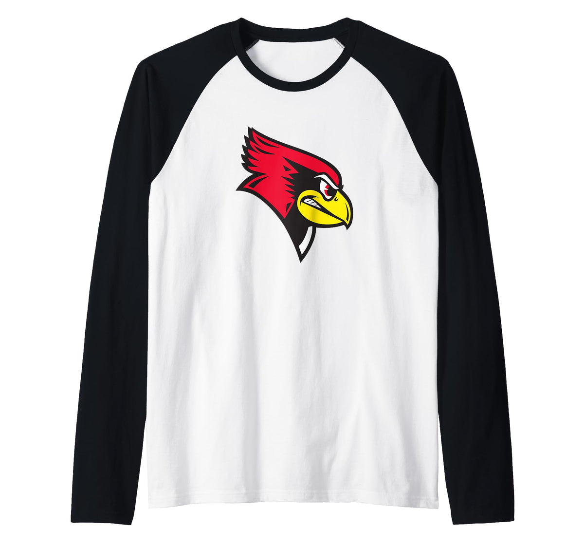 Winston Redbirds Raglan Baseball Tee by Winston High School, Winston, MO 64689 – Black, Model 69C0VS6XWX3
