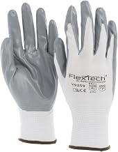 Tucker FlexTech White Knit Work Gloves with Grey Nitrile Palm - Large, 1 Pair
