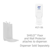 CS2 Floor and Wall Protector Attachment by Purell – Large, Durable ABS Plastic (recycling code number 7)., White, Pack of 18, Model 4121-WHT-18