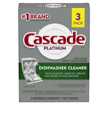 Platinum Dishwasher Cleaner by Cascade – 3 Count (Pack of 1), Model 10037000592836