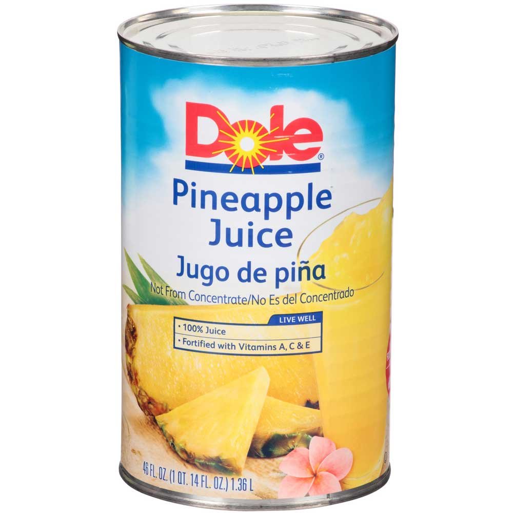 Pineapple Juice by Dole – 46 Ounce (Pack of 12), Pack of 12
