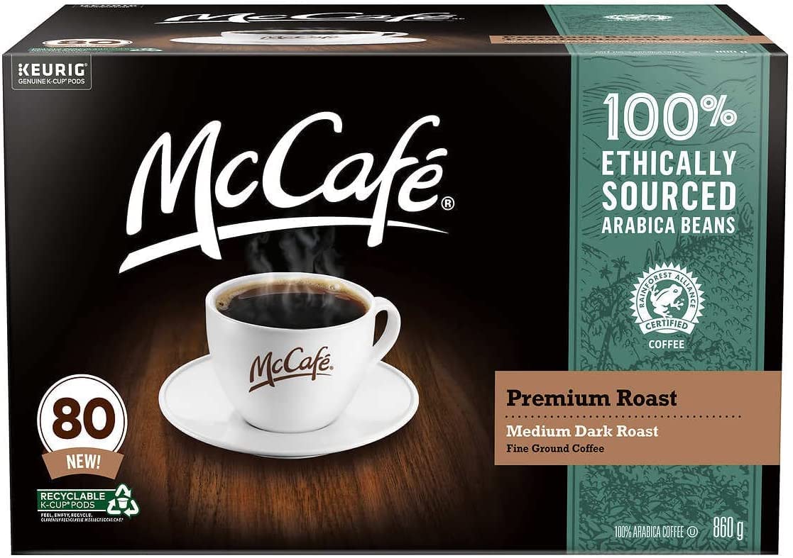 Premium Roast Coffee Pods by McCafe – 1 Count (Pack of 80), Pack of 80