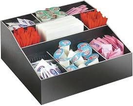 Cal-Mil 1260 Adjustable Condiment Organizer, 12" Width x 12" Depth x 5.5" Height, Black